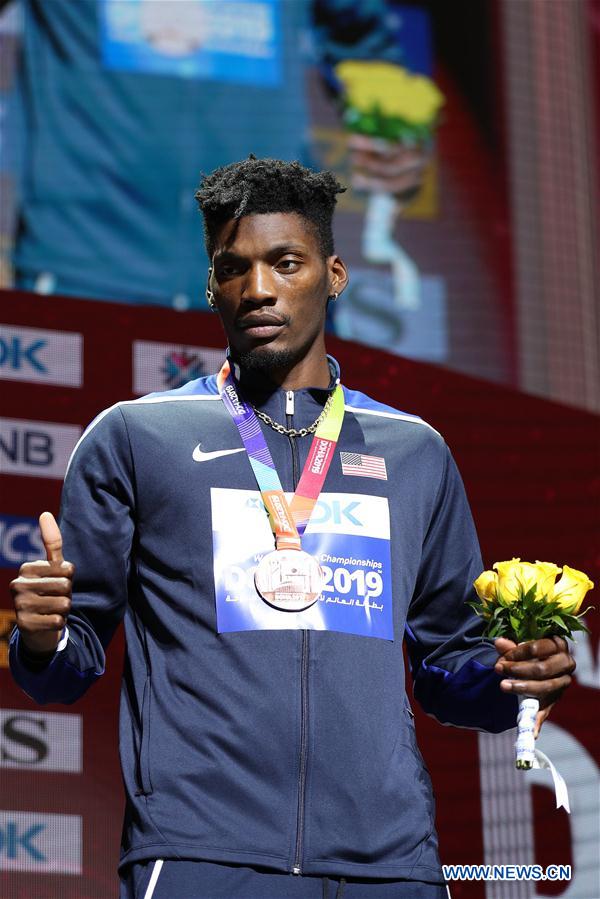 (SP)QATAR-DOHA-ATHLETICS-IAAF WORLD CHAMPIONSHIPS-MEN'S 400M-MEDAL CEREMONY