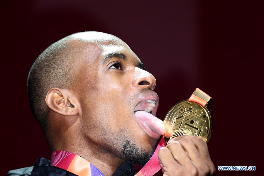 (SP)QATAR-DOHA-ATHLETICS-IAAF WORLD CHAMPIONSHIPS-MEN'S 400M-MEDAL CEREMONY