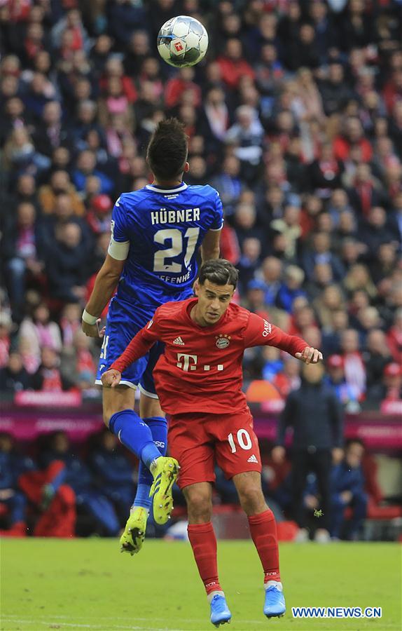 (SP)GERMANY-MUNICH-SOCCER-BUNDESLIGA-FC BAYERN MUNICH VS TSG 1899 HOFFENHEIM