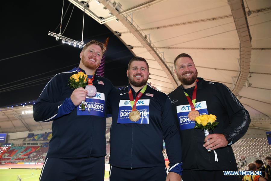 (SP)QATAR-DOHA-ATHLETICS-IAAF WORLD CHAMPIONSHIPS-SHOT PUT MEDAL CEREMONY