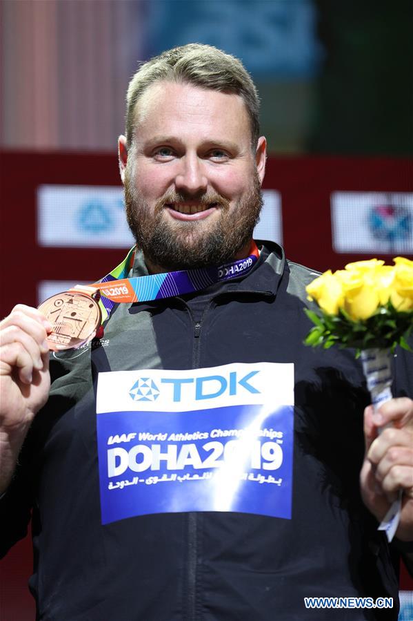 (SP)QATAR-DOHA-ATHLETICS-IAAF WORLD CHAMPIONSHIPS-SHOT PUT MEDAL CEREMONY