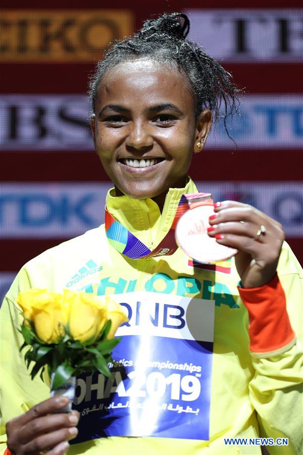 (SP)QATAR-DOHA-ATHLETICS-IAAF WORLD CHAMPIONSHIPS-WOMEN'S 1500M MEDAL CEREMONY
