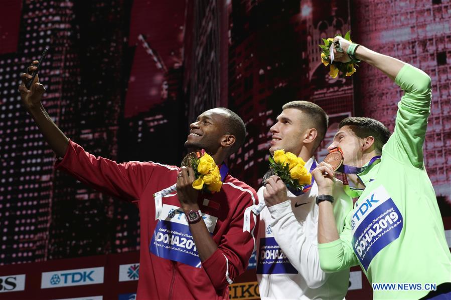 (SP)QATAR-DOHA-ATHLETICS-IAAF WORLD CHAMPIONSHIPS-MEN'S HIGH JUMP MEDAL CEREMONY