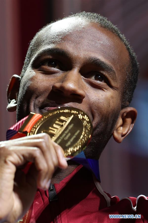 (SP)QATAR-DOHA-ATHLETICS-IAAF WORLD CHAMPIONSHIPS-MEN'S HIGH JUMP MEDAL CEREMONY