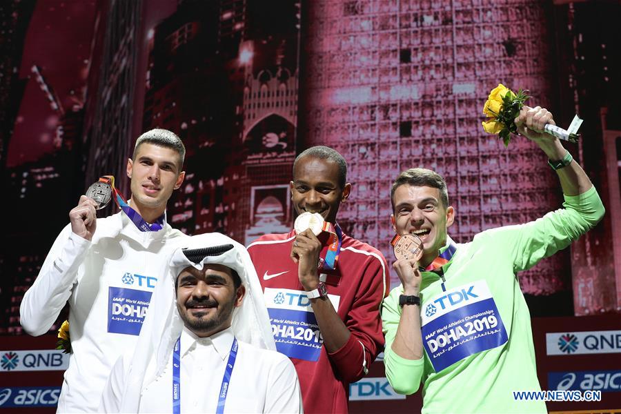 (SP)QATAR-DOHA-ATHLETICS-IAAF WORLD CHAMPIONSHIPS-MEN'S HIGH JUMP MEDAL CEREMONY