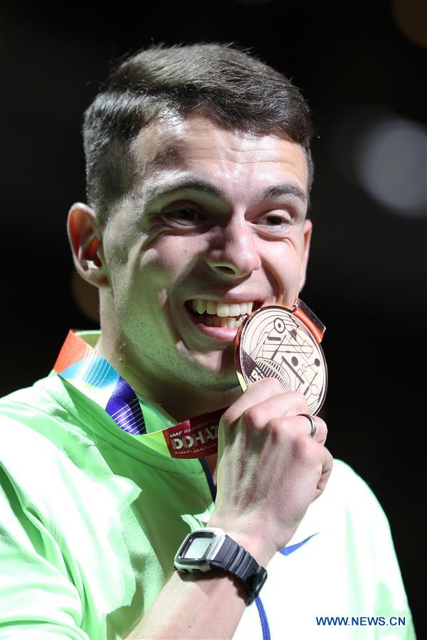 (SP)QATAR-DOHA-ATHLETICS-IAAF WORLD CHAMPIONSHIPS-MEN'S HIGH JUMP MEDAL CEREMONY