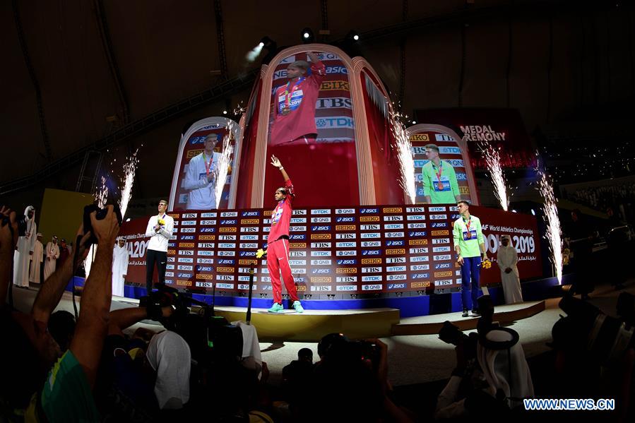 (SP)QATAR-DOHA-ATHLETICS-IAAF WORLD CHAMPIONSHIPS-MEN'S HIGH JUMP MEDAL CEREMONY