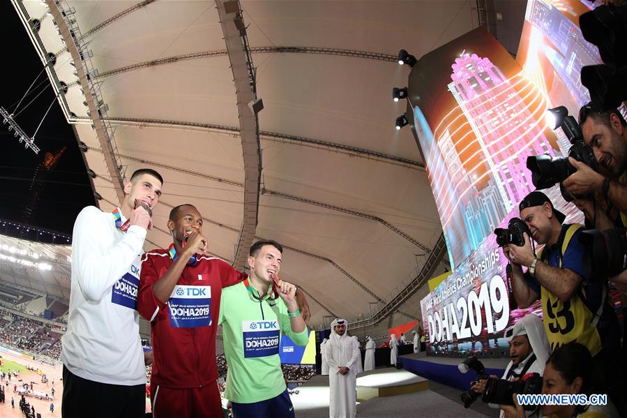 (SP)QATAR-DOHA-ATHLETICS-IAAF WORLD CHAMPIONSHIPS-MEN'S HIGH JUMP MEDAL CEREMONY