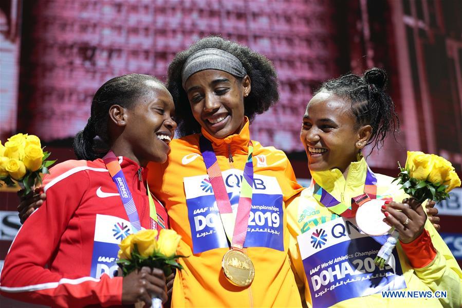 (SP)QATAR-DOHA-ATHLETICS-IAAF WORLD CHAMPIONSHIPS-WOMEN'S 1500M MEDAL CEREMONY