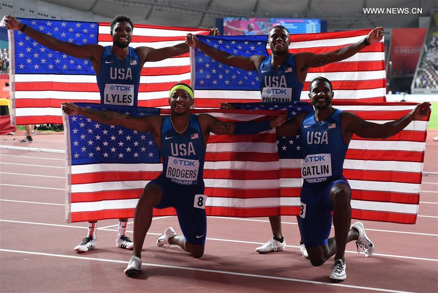 (SP)QATAR-DOHA-ATHLETICS-IAAF WORLD CHAMPIONSHIPS-MEN'S 4X100M RELAY FINAL