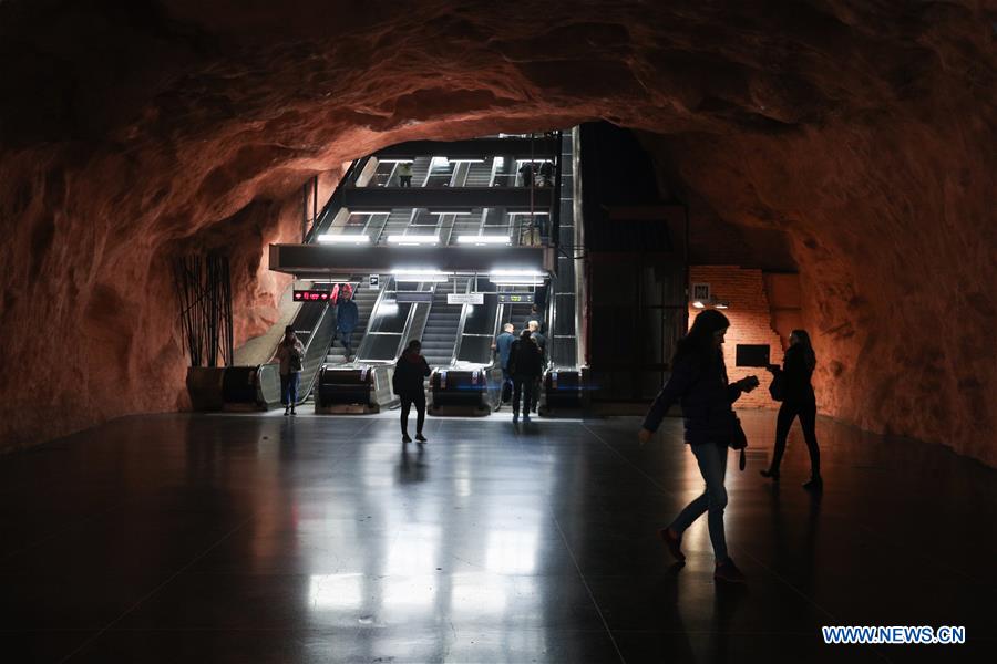 SWEDEN-STOCKHOLM-TRANSPORTATION-METRO-ART