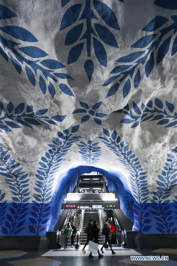 SWEDEN-STOCKHOLM-TRANSPORTATION-METRO-ART