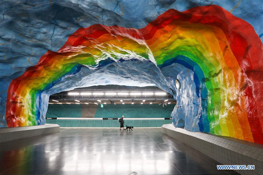SWEDEN-STOCKHOLM-TRANSPORTATION-METRO-ART