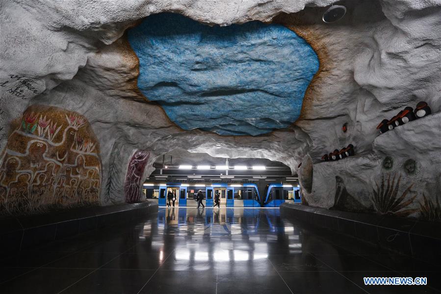 SWEDEN-STOCKHOLM-TRANSPORTATION-METRO-ART