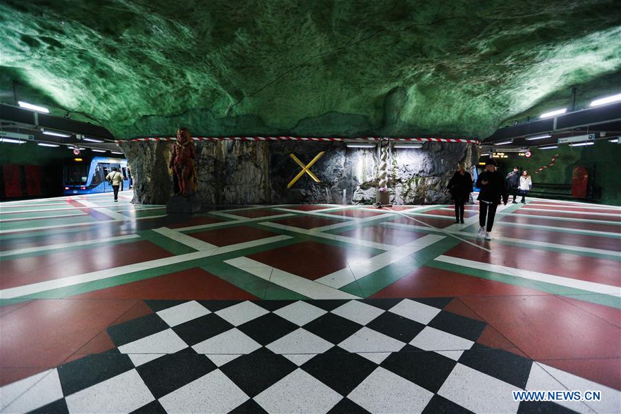 SWEDEN-STOCKHOLM-TRANSPORTATION-METRO-ART