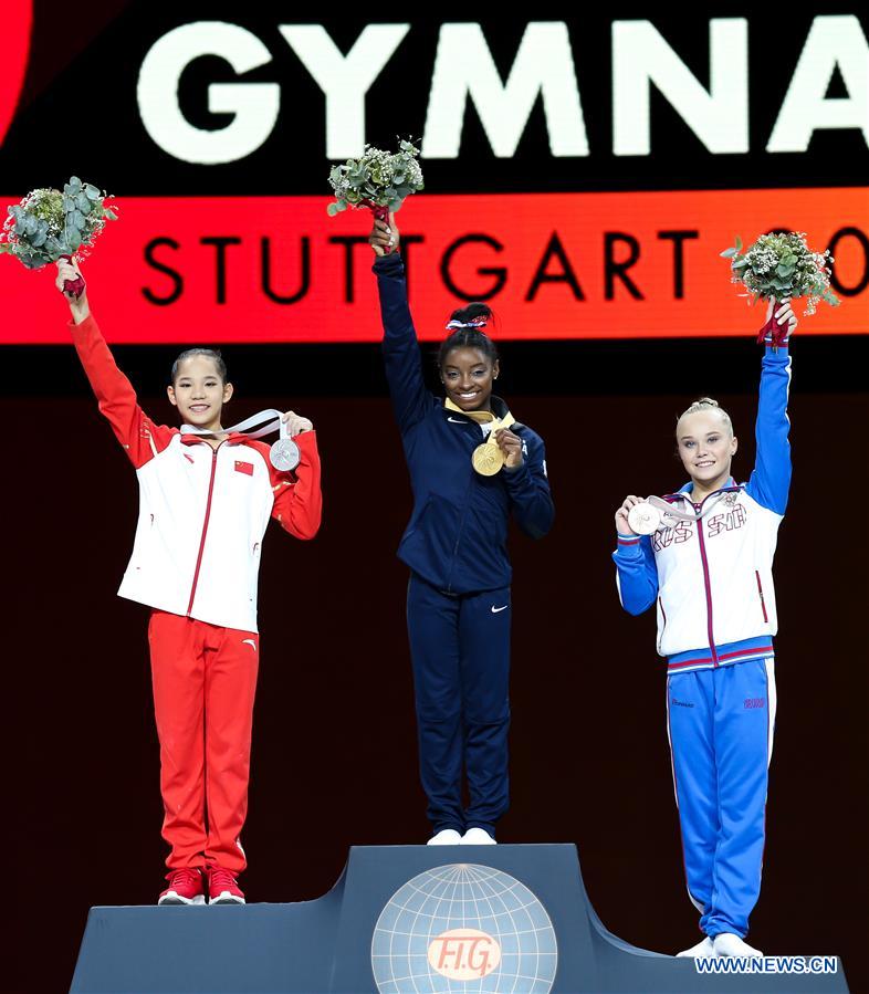 (SP) GERMANY-STUTTGART-FIG-ARTISTIC GYMNASTICS WORLD CHAMPIONSHIPS-WOMEN'S ALL-AROUND FINAL