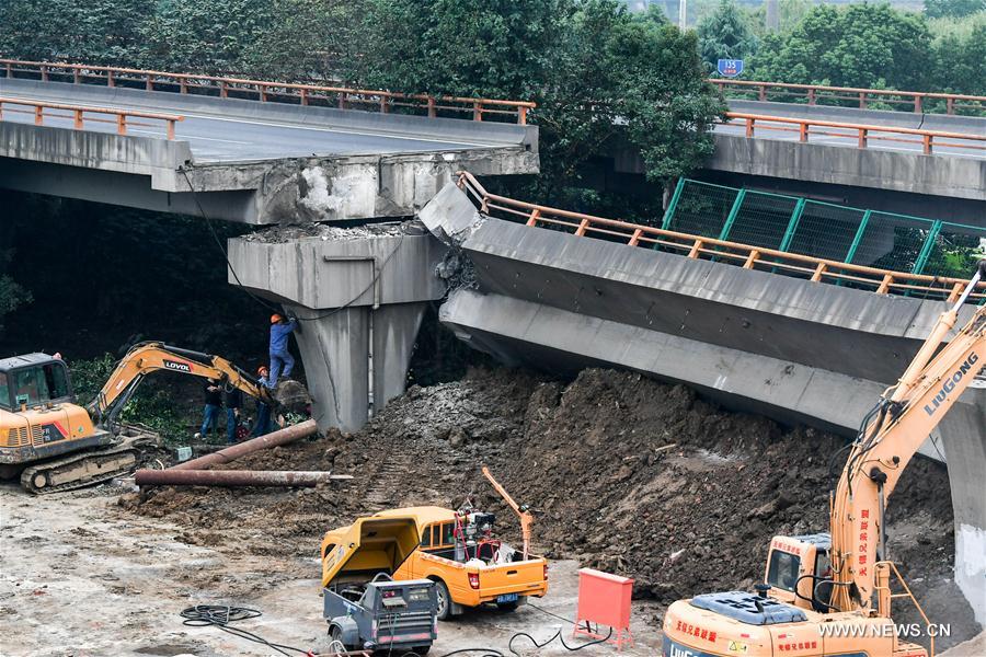 (SPOT NEWS)CHINA-JIANGSU-WUXI-OVERPASS-COLLAPSE(CN)