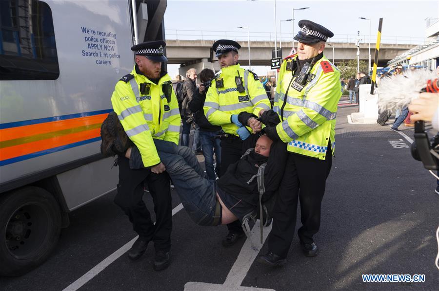 BRITAIN-LONDON-EXTINCTION REBELLION-PROTEST-CITY AIRPORT