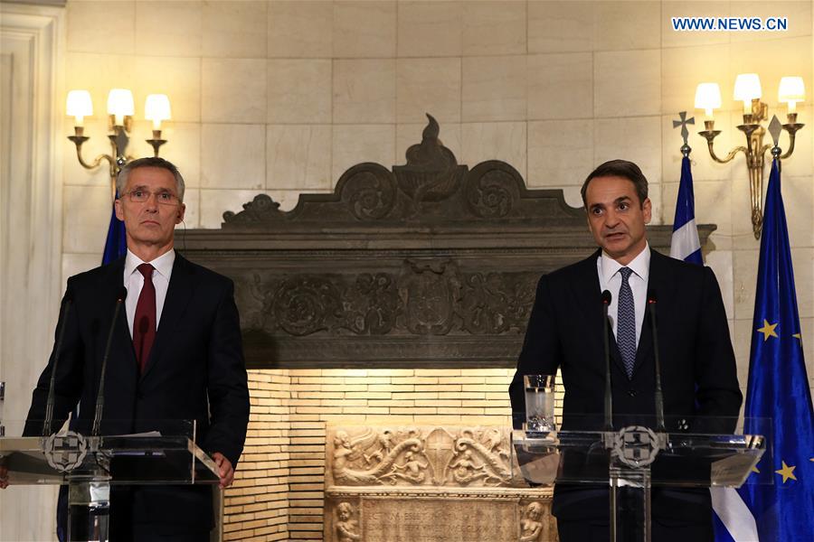 GREECE-ATHENS-MITSOTAKIS-STOLTENBERG-MEETING