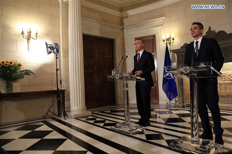 GREECE-ATHENS-MITSOTAKIS-STOLTENBERG-MEETING