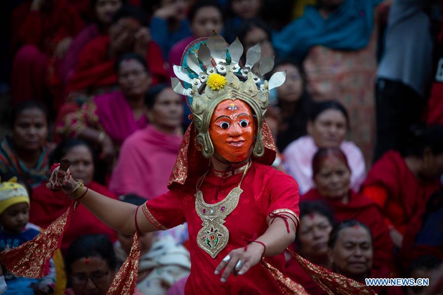 NEPAL-KIRTIPUR-FESTIVAL-DEVI NACH