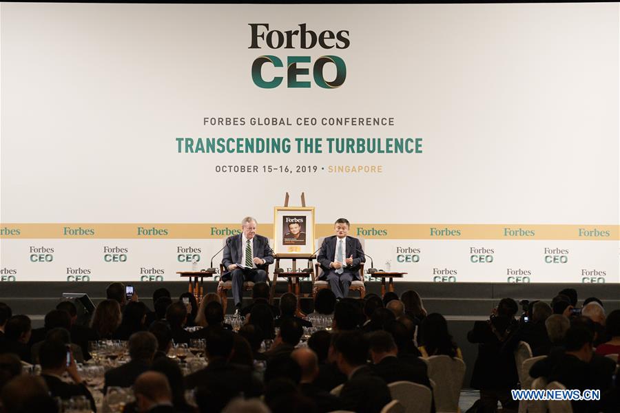 SINGAPORE-FORBES GLOBAL CEO CONFERENCE-JACK MA