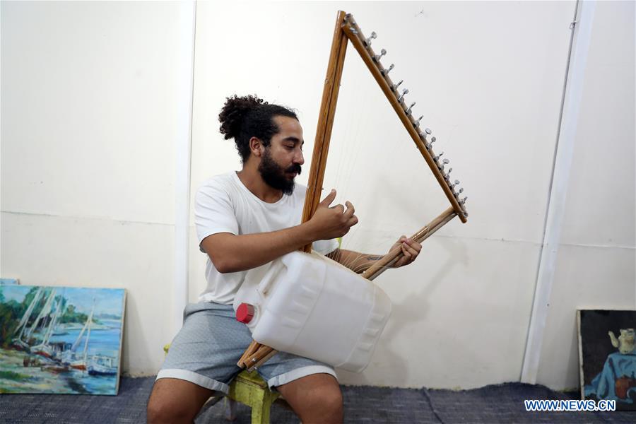 EGYPT- LUXOR-GARBAGE INTO MUSICAL INSTRUMENTS