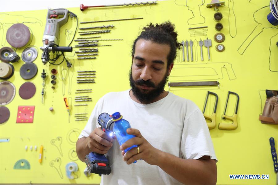 EGYPT- LUXOR-GARBAGE INTO MUSICAL INSTRUMENTS