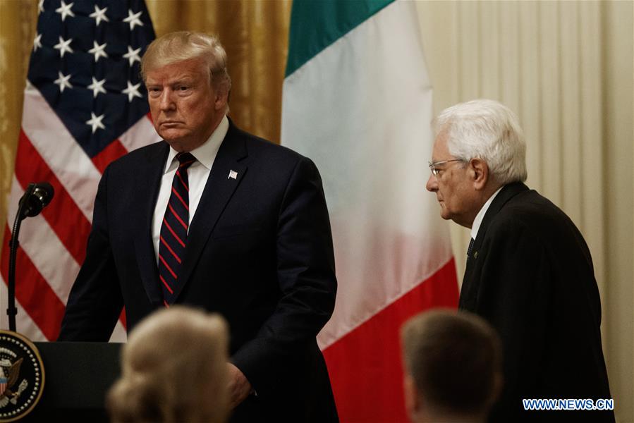 U.S.-WASHINGTON D.C.-TRUMP-ITALIAN PRESIDENT-PRESS CONFERENCE