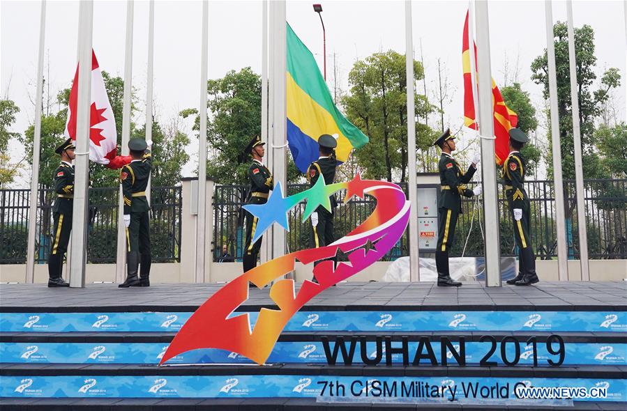 (SP)CHINA-WUHAN-7TH MILITARY WORLD GAMES-FLAG-RAISING CEREMONY
