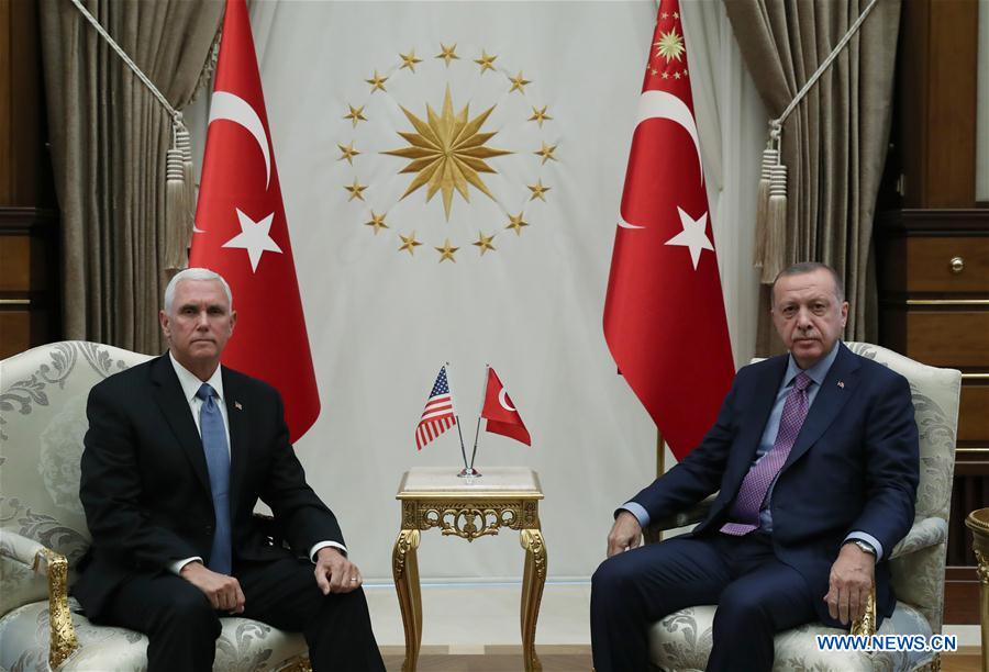 TURKEY-ANKARA-ERDOGAN-U.S.-PENCE-MEETING
