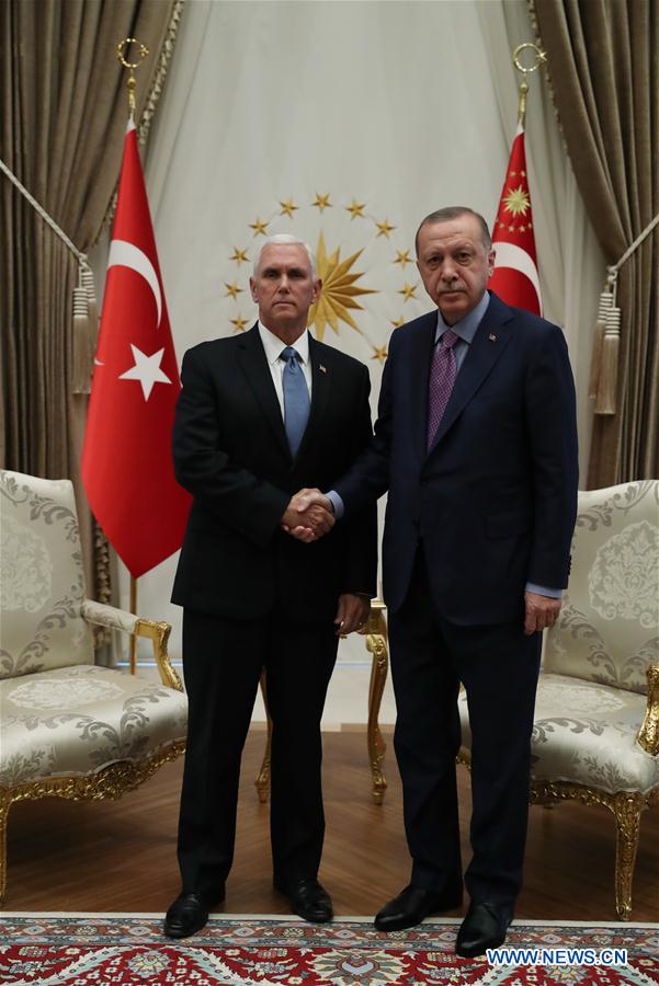 TURKEY-ANKARA-ERDOGAN-U.S.-PENCE-MEETING