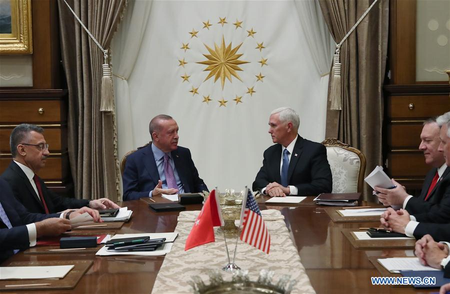 TURKEY-ANKARA-ERDOGAN-U.S.-PENCE-MEETING
