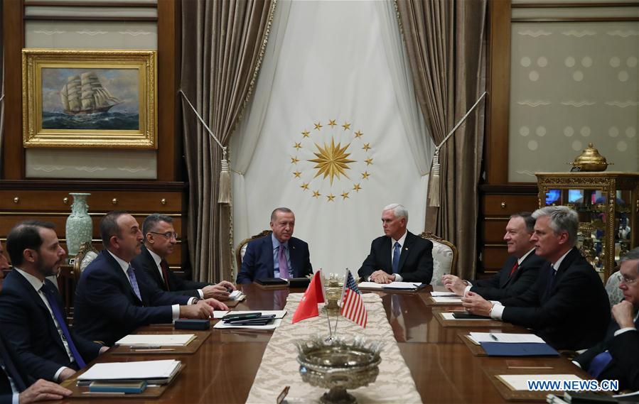 TURKEY-ANKARA-ERDOGAN-U.S.-PENCE-MEETING
