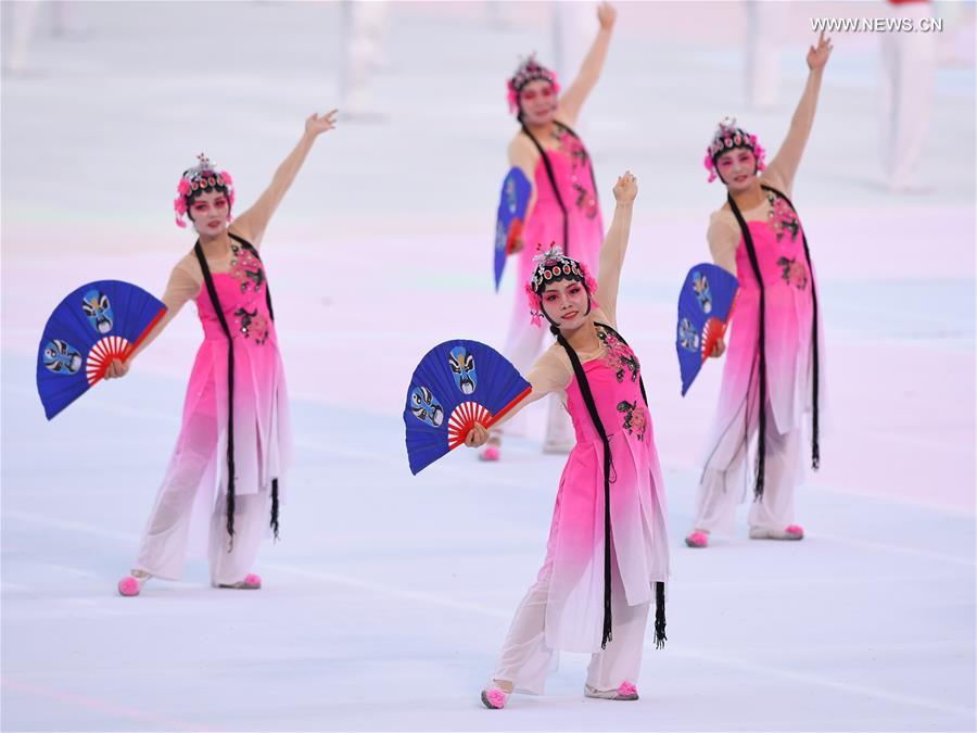 (SP)CHINA-WUHAN-7TH MILITARY WORLD GAMES-OPENING CEREMONY-WARMING-UP