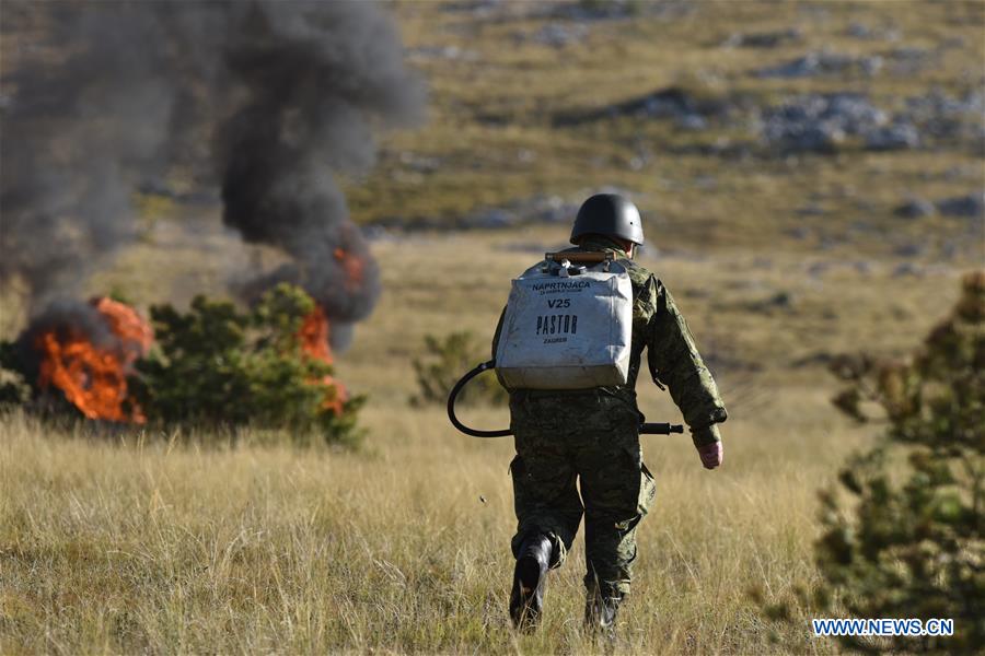 CROATIA-KNIN-FIRE FIGHTING-EXERCISE