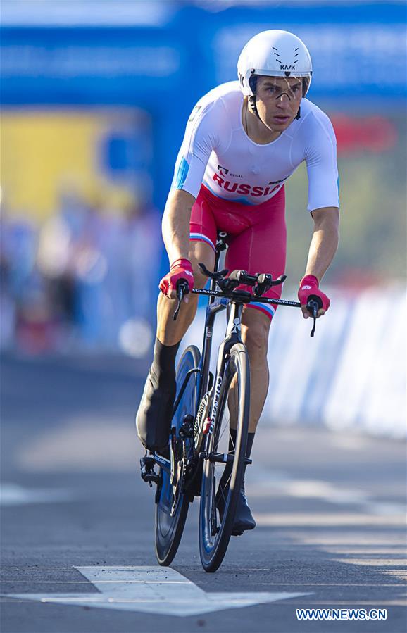 (SP)CHINA-WUHAN-7TH MILITARY WORLD GAMES-CYCLING ROAD-INDIVIDUAL TIME TRIAL MEN-FINAL