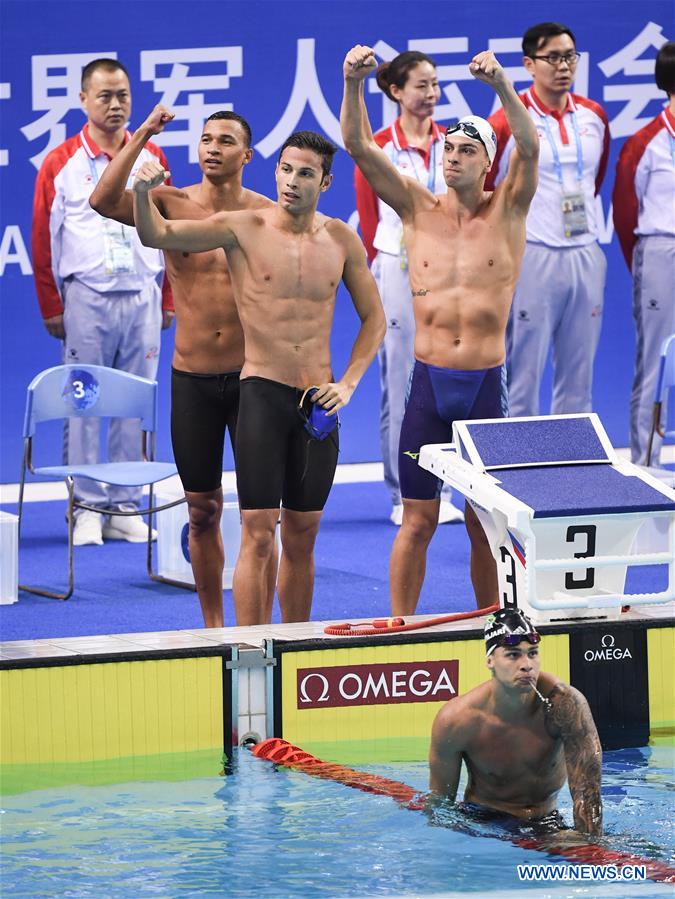 (SP)CHINA-WUHAN-7TH MILITARY WORLD GAMES-SWIMMING-MEN'S 4X100M FREESTYLE RELAY FINAL(CN)