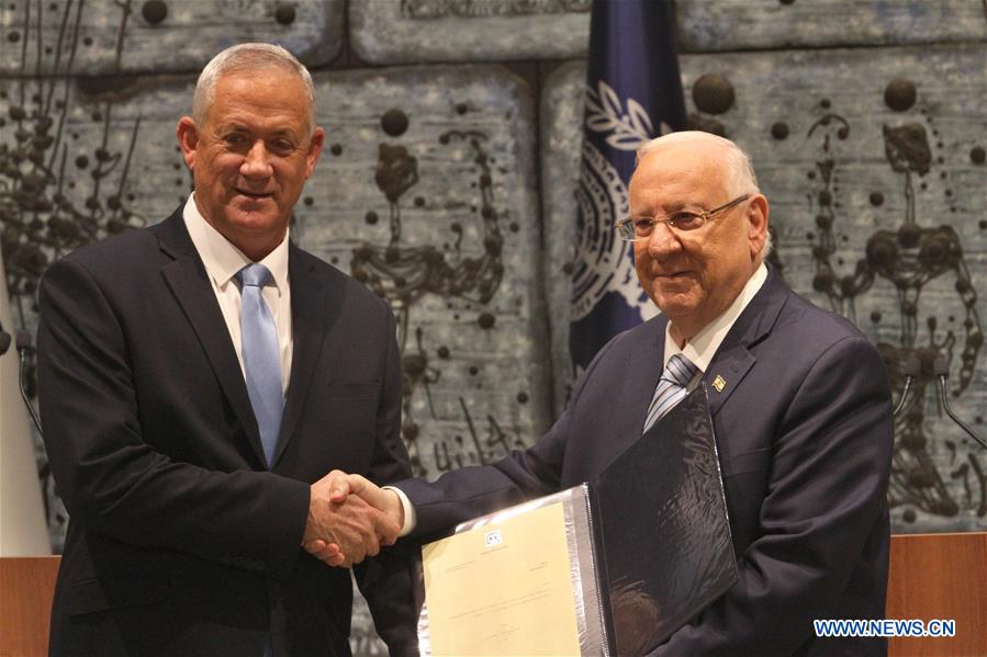 MIDEAST-JERUSALEM-BENNY GANTZ-MANDATE- GOVERNMENT FORMING