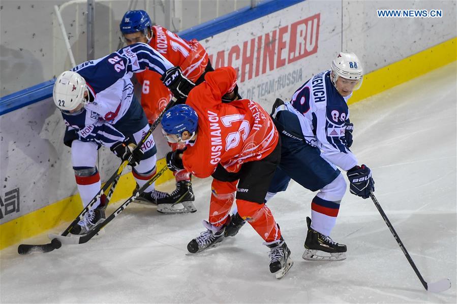 (SP)CHINA-JILIN-ICE HOCKEY-SILK ROAD SUPREME HOCKEY LEAGUE-TSEN TOU VS SOKOL(CN)