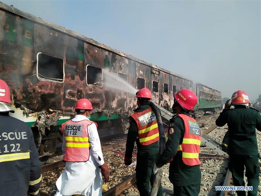 PAKISTAN-RAHIM YAR KHAN-TRAIN-FIRE