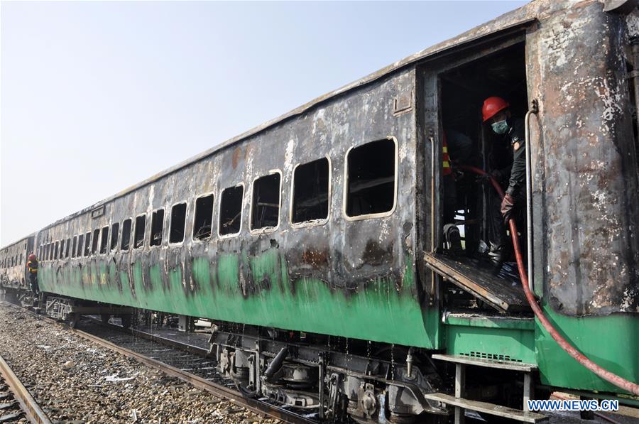 PAKISTAN-RAHIM YAR KHAN-TRAIN-FIRE
