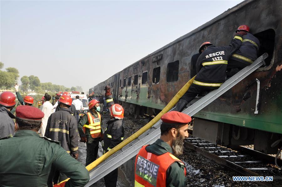 PAKISTAN-RAHIM YAR KHAN-TRAIN-FIRE