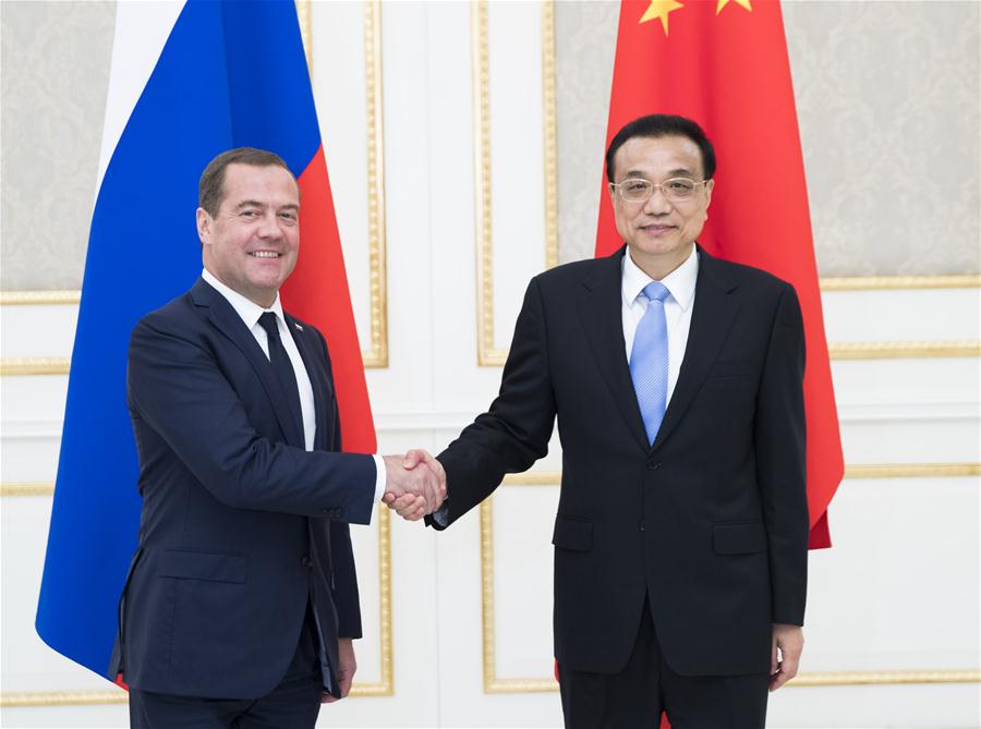 UZBEKISTAN-TASHKENT-CHINA-LI KEQIANG-RUSSIAN PM-MEETING