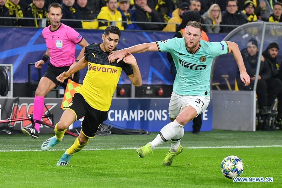 (SP)GERMANY-DORTMUND-SOCCER-UEFA-CHAMPIONS LEAGUE-DORTMUND VS INTER MILAN