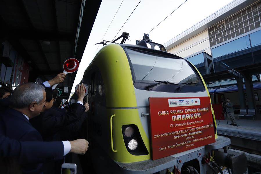 TURKEY-ANKARA-CHINA RAILWAY EXPRESS FREIGHT TRAIN-ARRIVAL