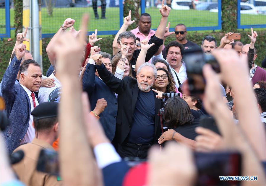 BRAZIL-CURITIBA-FORMER PRESIDENT-LULA-RELEASE