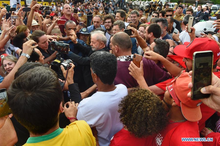 BRAZIL-CURITIBA-FORMER PRESIDENT-LULA-RELEASE