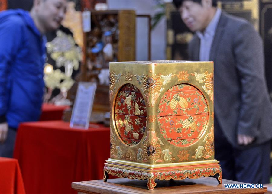 CHINA-BEIJING-EXHIBITION-LACQUER AND JADE WARES (CN)