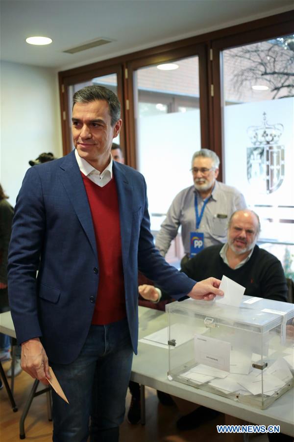 SPAIN-GENERAL ELECTION-PEDRO SANCHEZ-VOTE